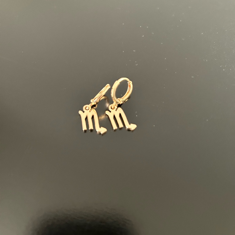Gold Scorpio Earrings